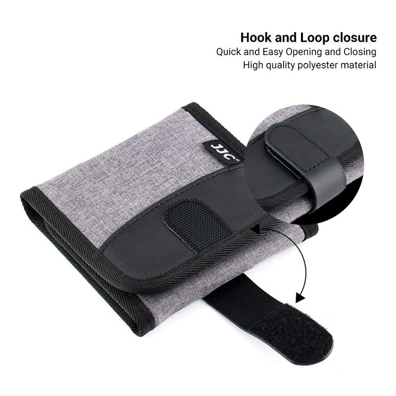 JJC 3 Pockets Camera Filter Case for Filter Up to 82mm (fits 82mm 72mm 67mm 62mm 58mm 55mm 52mm 49mm 46mm 43mm 40.5mm 37mm) with Microfiber Cleaning Cloth,Belt Loop Design Compact Lens Filter Pouch Wallet - Image 3