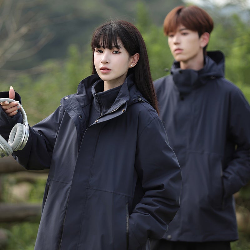 Men And Women With The Same Style Couple Three-In-One Assault Clothing Three-Proof Technology Coat And Winter Outdoor Cycling Waterproof Windproof - Image 2