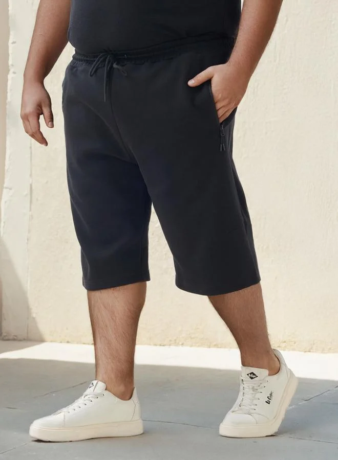 Plus Size Regular Fit Flexi Waist Shorts