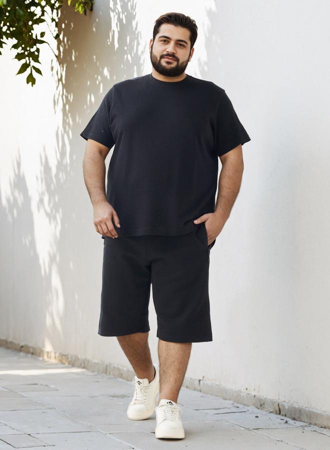 سبلاش فيڤ شورتات بخصر مرن مقاس كبير بقصة عادية - Image 2