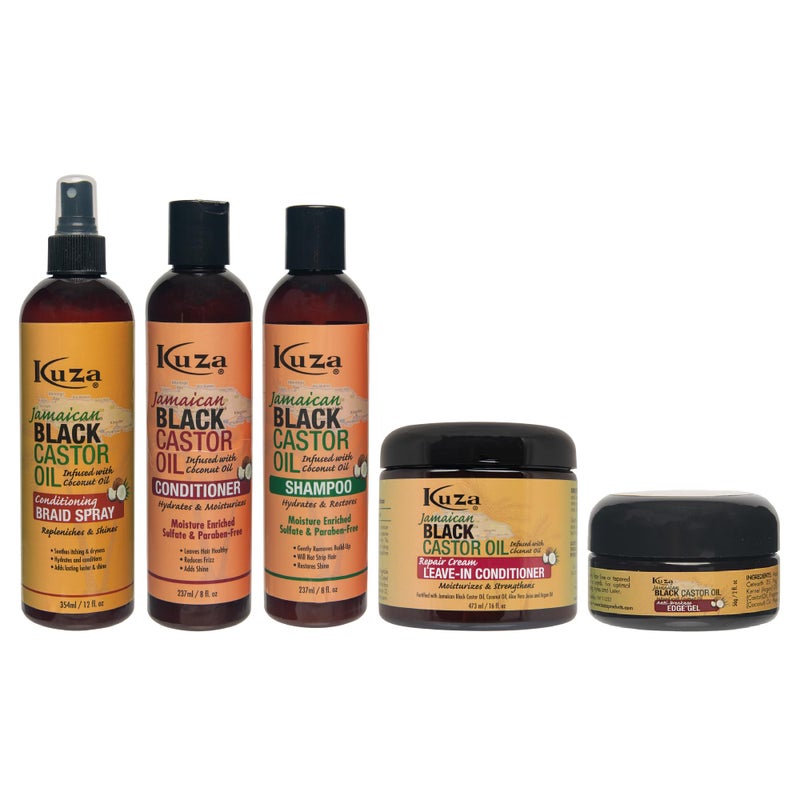 Kuza Jamaican Black Castor Oil Shampoo - Infused with Coconut Oil - for All Hair Types and Color-Treated Hair, 8 fl oz - Image 2