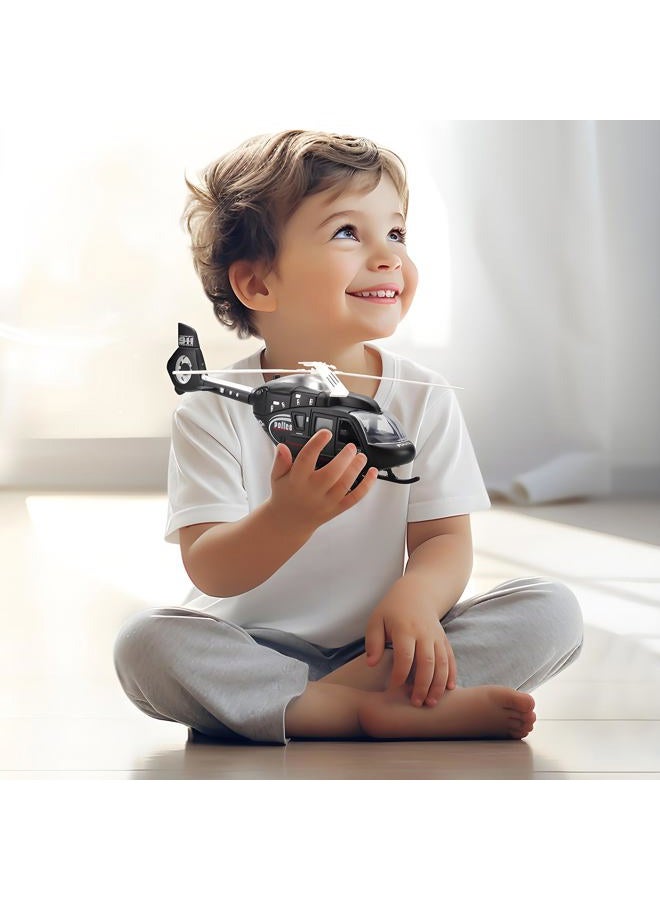 NOVAFUSION Kids Diecast Military Helicopter Model Kit, Pull Back Toy with Lights, Sound and Rotatable Propeller, Helicopter Toys for Boys Age 4-7 (Black) - Image 4