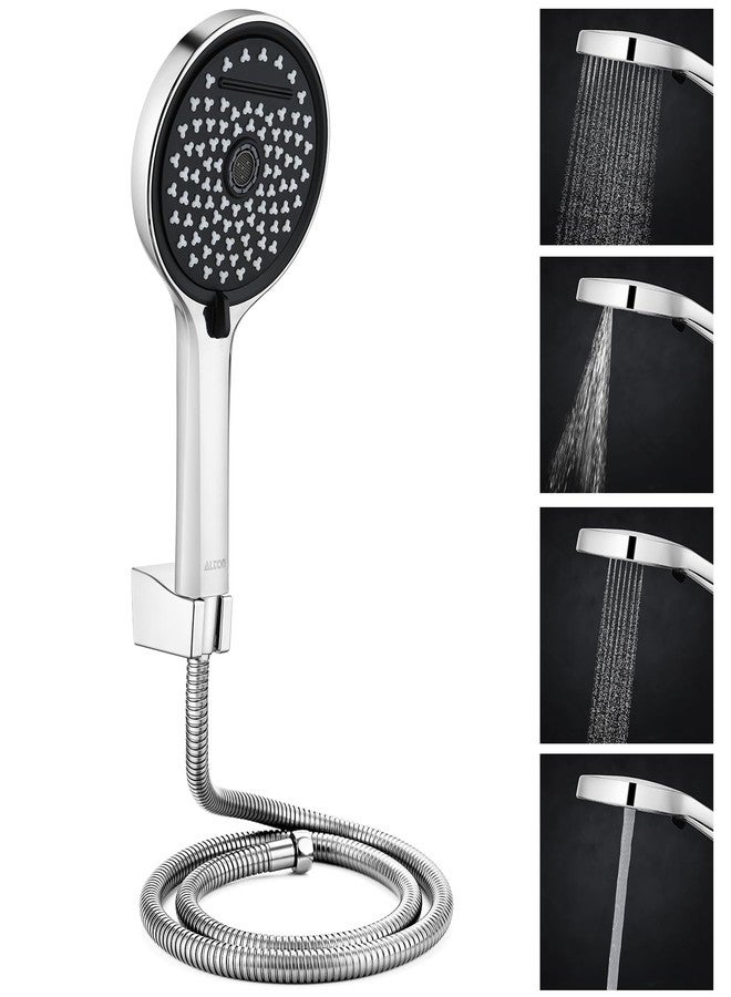 ALTON SHR22400, ABS, 5-INCH, 4-Function Hand Shower With 1.5 Meter Hose Pipe and Wall Hook, Silver - Image 1
