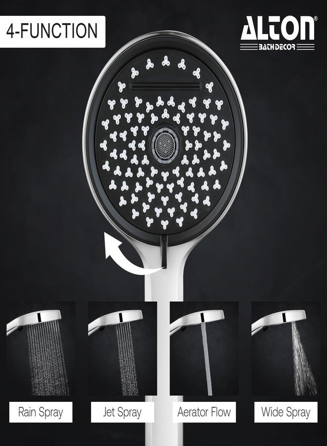 ALTON SHR22400, ABS, 5-INCH, 4-Function Hand Shower With 1.5 Meter Hose Pipe and Wall Hook, Silver - Image 3