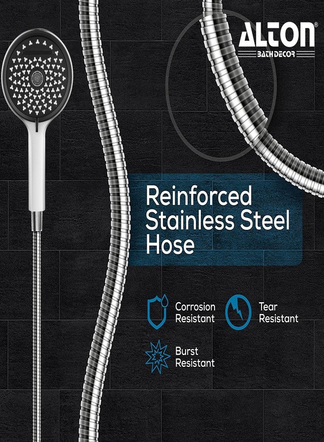ALTON SHR22400, ABS, 5-INCH, 4-Function Hand Shower With 1.5 Meter Hose Pipe and Wall Hook, Silver - Image 4