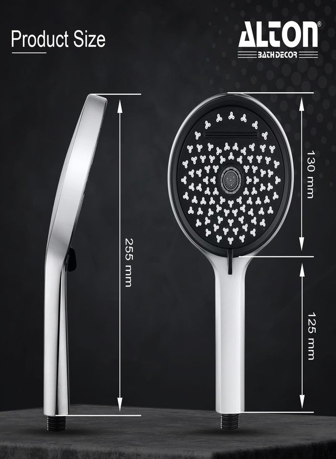 ALTON SHR22400, ABS, 5-INCH, 4-Function Hand Shower With 1.5 Meter Hose Pipe and Wall Hook, Silver - Image 2