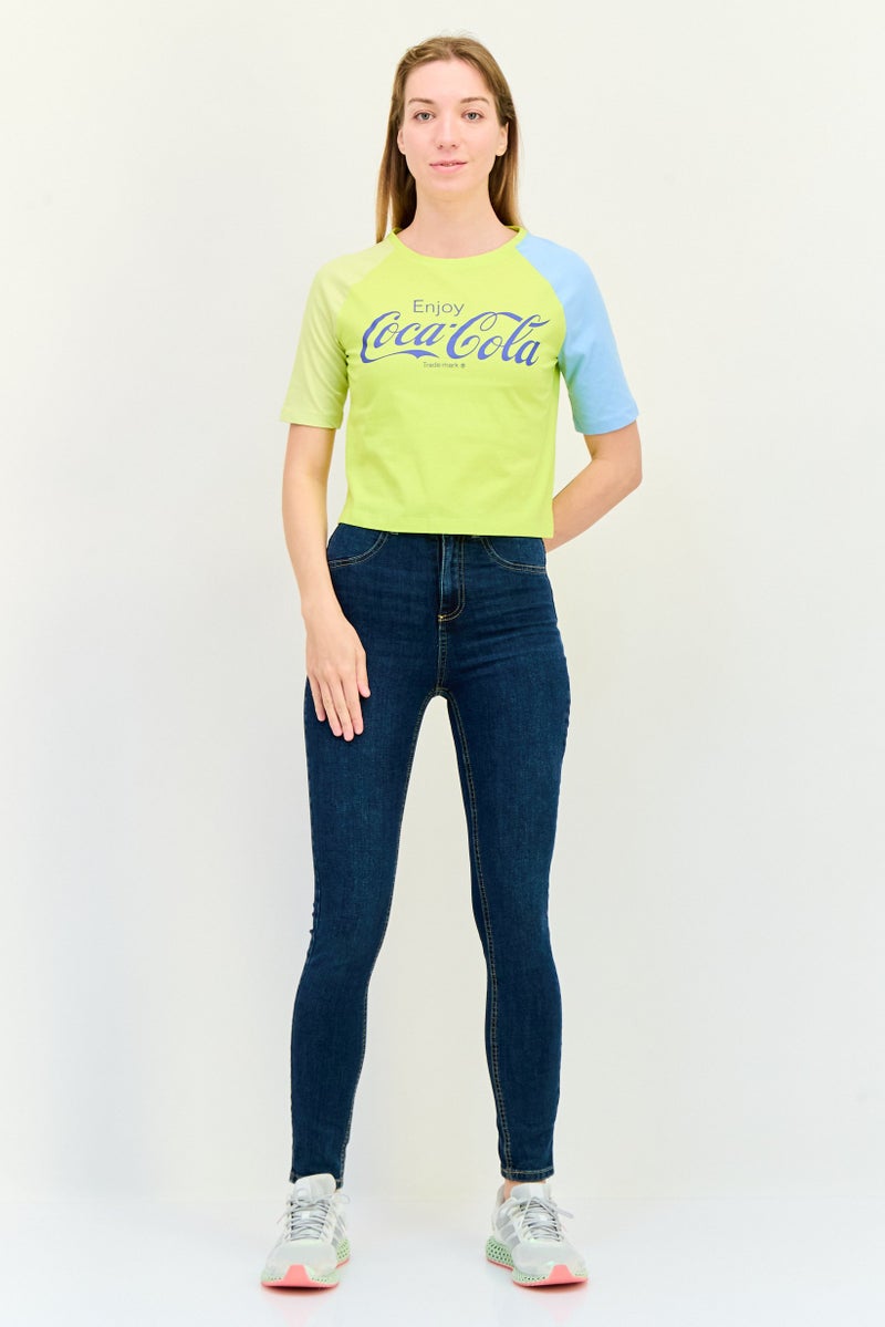 ONLY Only x Coca Cola Women Crew Neck Short Sleeves Graphic Print Top, Multicolor  - Image 2
