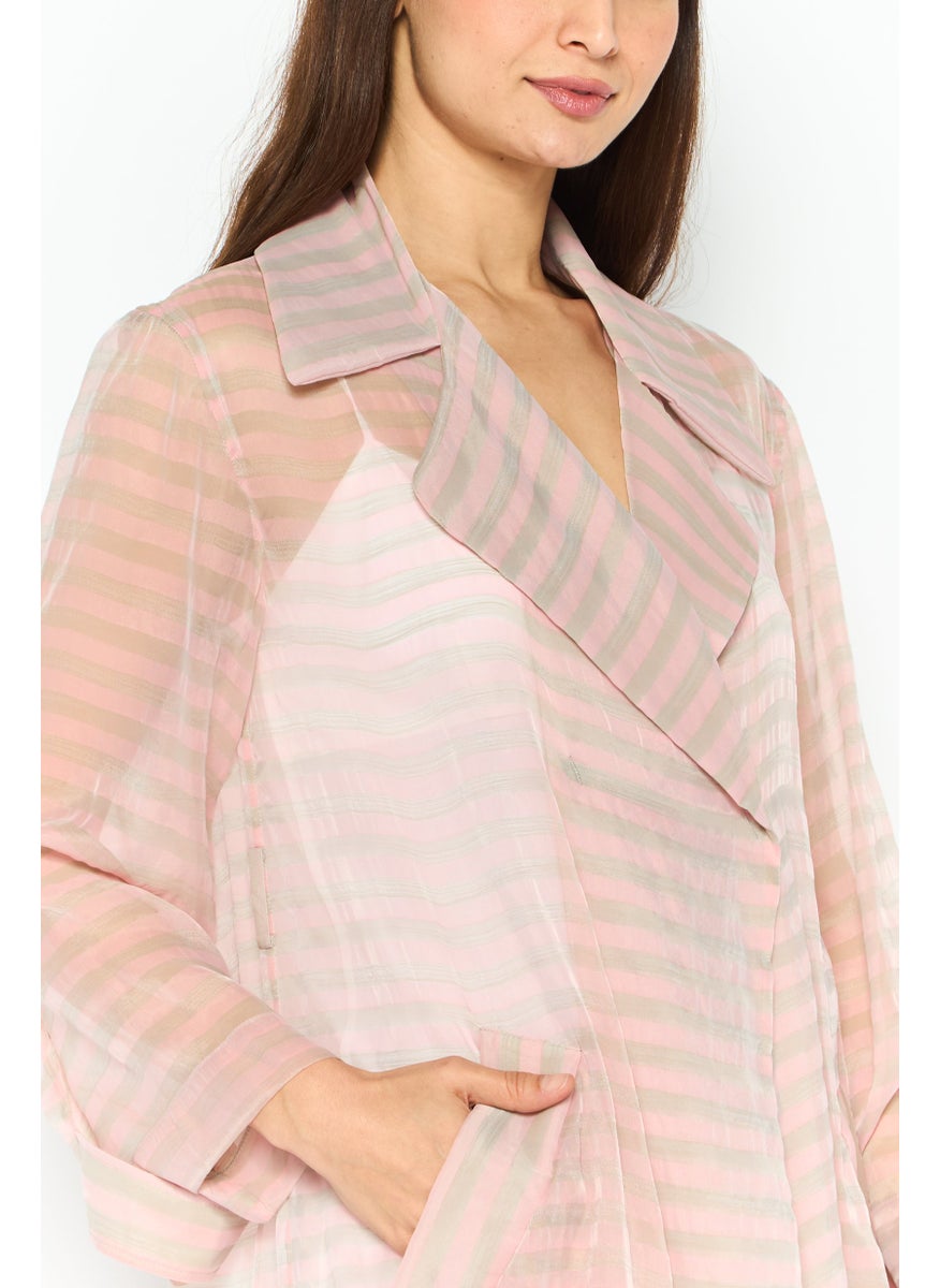 EMPORIO ARMANI Women Stripe Maxi Dress, Pink  - Image 2