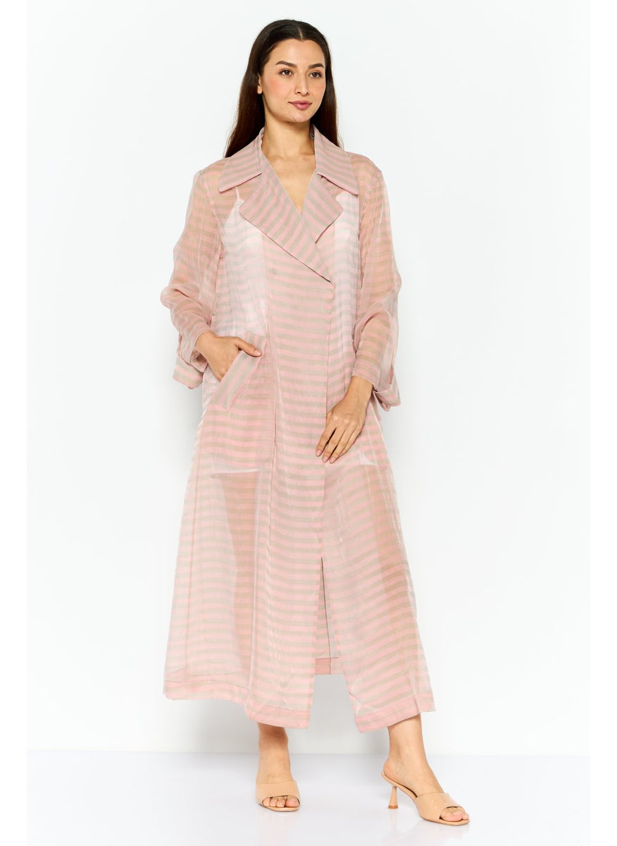 EMPORIO ARMANI Women Stripe Maxi Dress, Pink  - Image 3