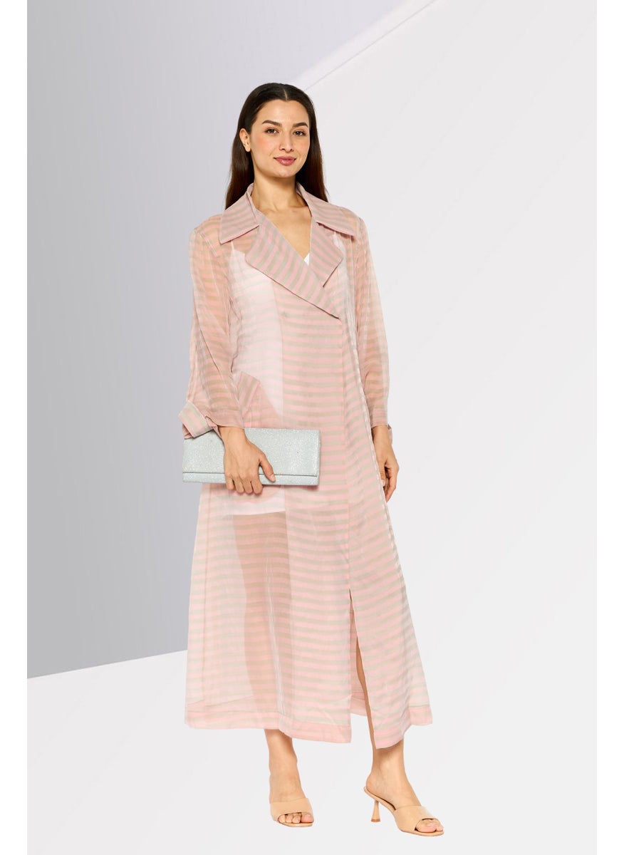 EMPORIO ARMANI Women Stripe Maxi Dress, Pink  - Image 1
