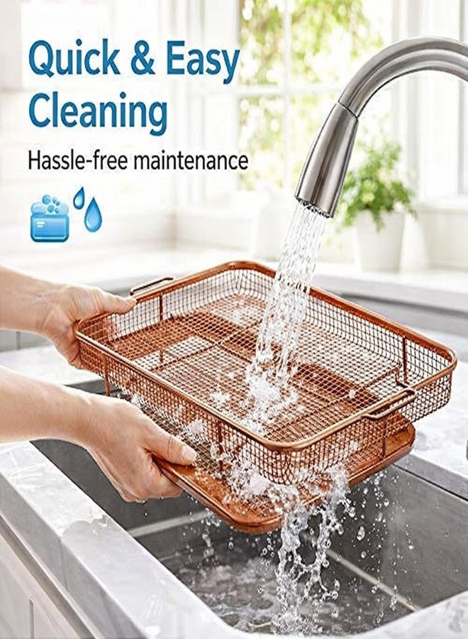 RIVUGJA Copper Dish Drying Rack with Drain Tray Kitchen Counter Utensil Holder Rust Resistant Wire Basket Plate Organizer for Sink Countertop Storage - Image 3