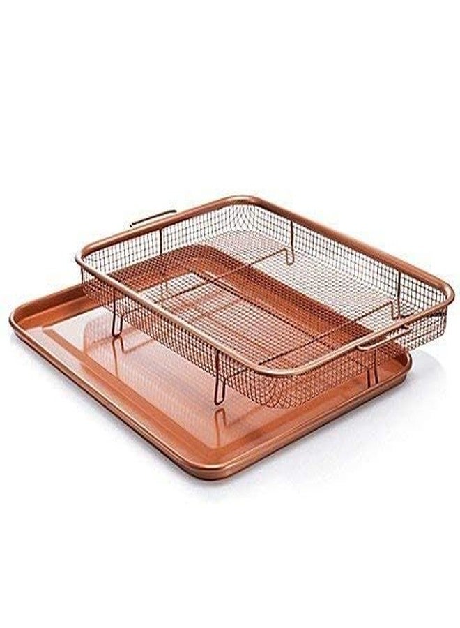 RIVUGJA Copper Dish Drying Rack with Drain Tray Kitchen Counter Utensil Holder Rust Resistant Wire Basket Plate Organizer for Sink Countertop Storage - Image 1