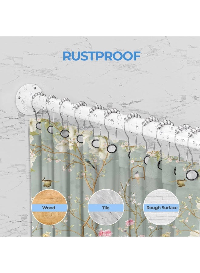 والالا قضيب ستارة دش زاوية قابل للتمديد من الفولاذ المقاوم للصدأ، قضيب ستارة معدني على شكل حرف L مربع منحني بزاوية 90 درجة، قضيب حوض استحمام منحني قابل للتعديل 100-170 سم - Image 3