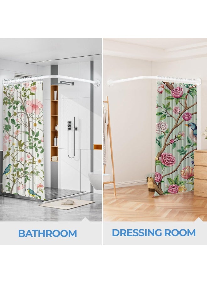 والالا قضيب ستارة دش زاوية قابل للتمديد من الفولاذ المقاوم للصدأ، قضيب ستارة معدني على شكل حرف L مربع منحني بزاوية 90 درجة، قضيب حوض استحمام منحني قابل للتعديل 100-170 سم - Image 2