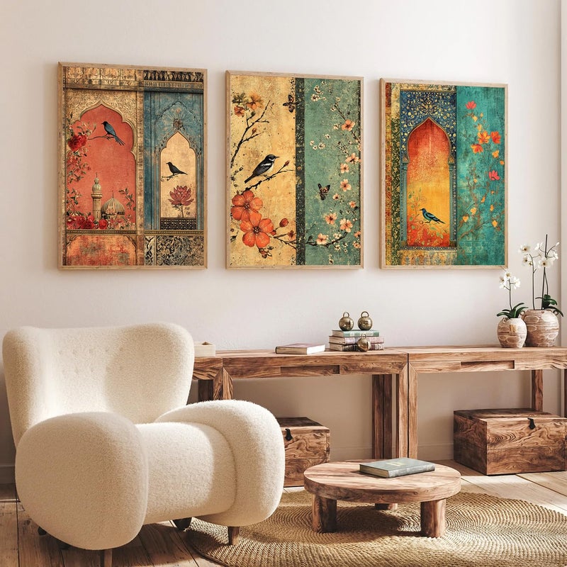 Gamya Big Birds Aesthetic Framed Posters Wall Decor Paintings For Living Room BedroomBig Paintings For Wall Decoration 14x18 Inches Set of 3 Combo 1