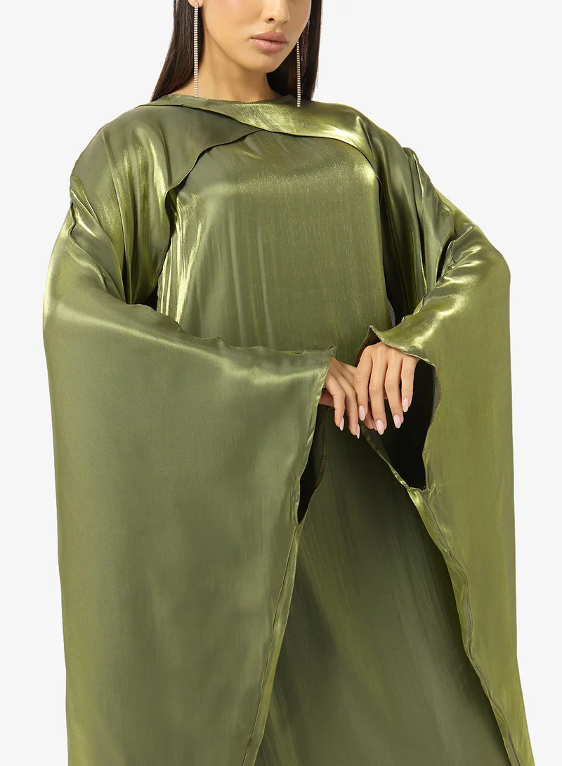Khizana  Dress With Exaggerated Cape Sleeve for Women | Best Price UAE