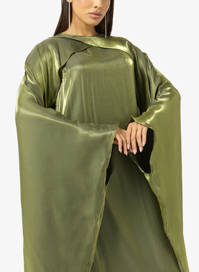 Khizana Dress With Exaggerated Cape Sleeve - Image 3