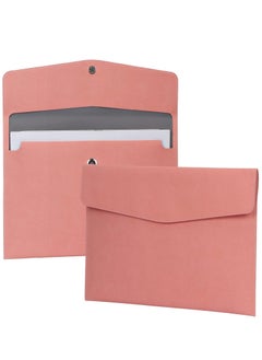 SYOSI File Folder PU Leather A4 Document Holder File Organizer Filing Envelope Portfolio Case Tablet Sleeve with Magnetic Snap Closure for Home School Office Stationery Pink  - Image 1