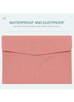 SYOSI File Folder PU Leather A4 Document Holder File Organizer Filing Envelope Portfolio Case Tablet Sleeve with Magnetic Snap Closure for Home School Office Stationery Pink  - Image 4