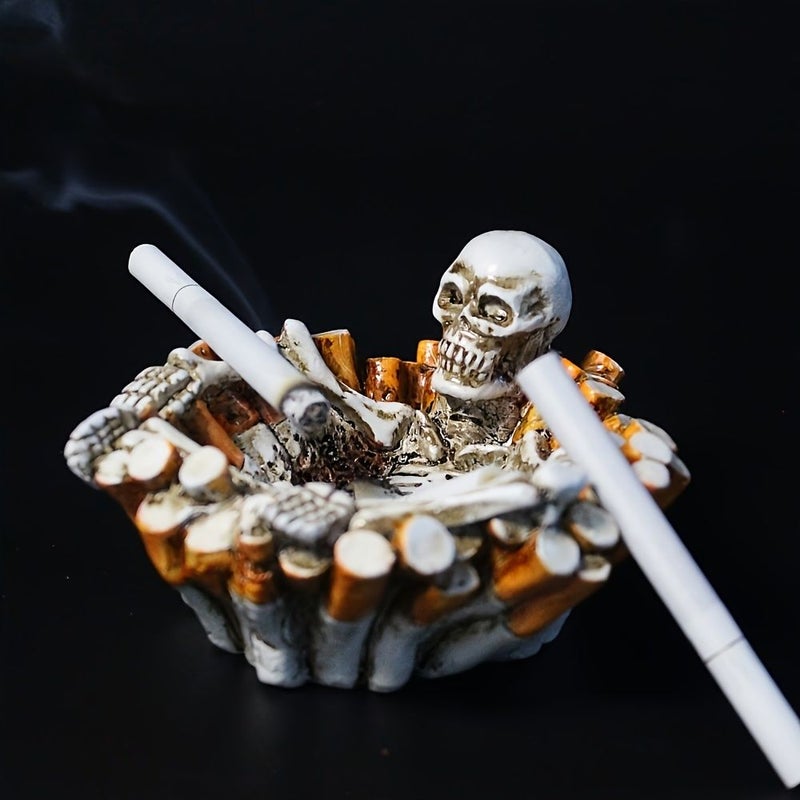 Resin Realistic Cigarette Butt Skull Ashtray Creative Gothic Style - Image 1