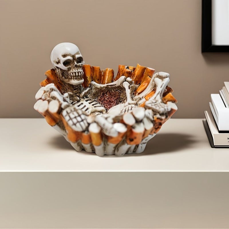 Resin Realistic Cigarette Butt Skull Ashtray Creative Gothic Style - Image 5
