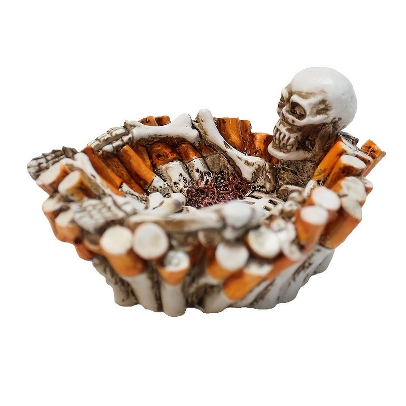 Resin Realistic Cigarette Butt Skull Ashtray Creative Gothic Style - Image 2