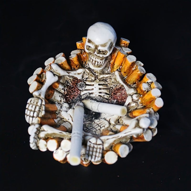 Resin Realistic Cigarette Butt Skull Ashtray Creative Gothic Style - Image 4