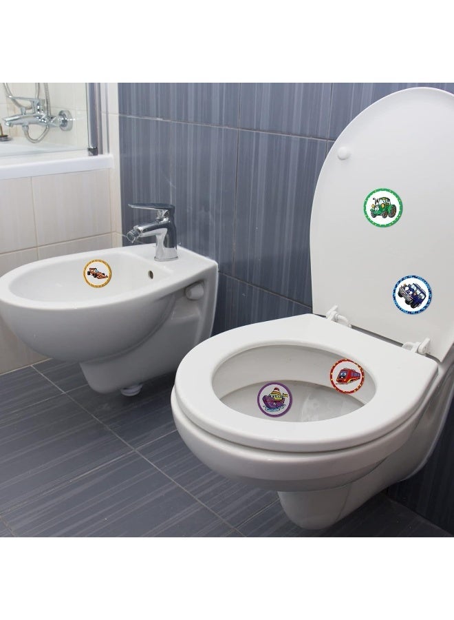 Eersida 120 Pcs Toilet Targets for Potty Training Boy Pee Tinkle Target Travel Potties Flushable Car Animal Potty Training Sticker You Pee on Toilet Aiming Target for Toddler Boy(Transportation Style) - Image 5