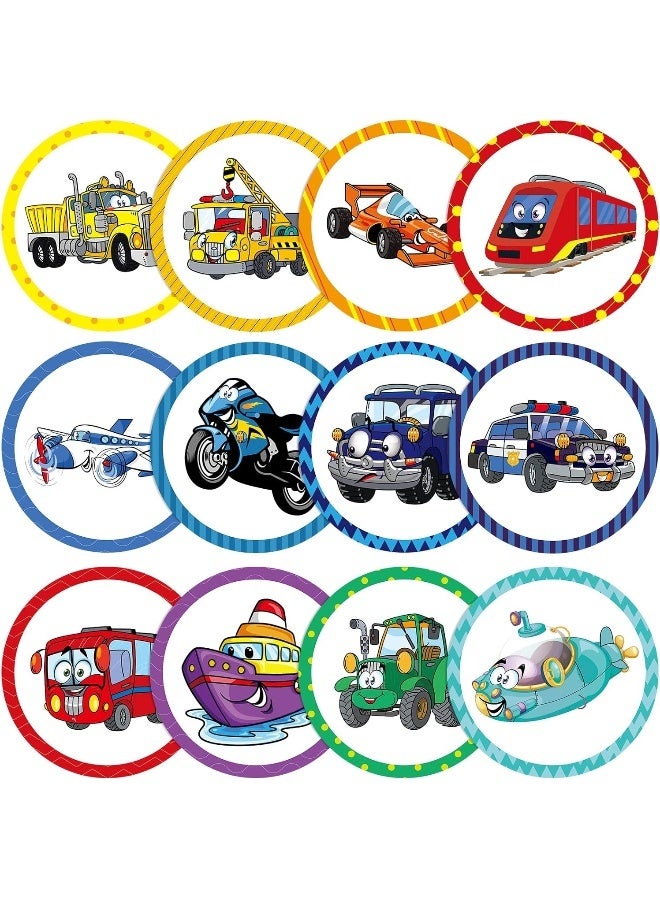 Eersida 120 Pcs Toilet Targets for Potty Training Boy Pee Tinkle Target Travel Potties Flushable Car Animal Potty Training Sticker You Pee on Toilet Aiming Target for Toddler Boy(Transportation Style) - Image 1