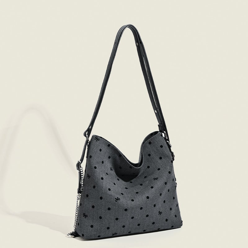Large-Capacity Student Class Polka Dot Tote Bag Multi-Functional Shoulder Crossbody Bag Armpit Bag For Women - Image 4