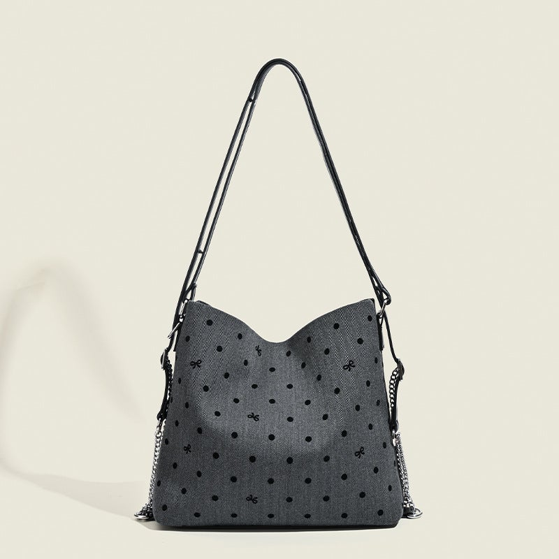 Large-Capacity Student Class Polka Dot Tote Bag Multi-Functional Shoulder Crossbody Bag Armpit Bag For Women - Image 1