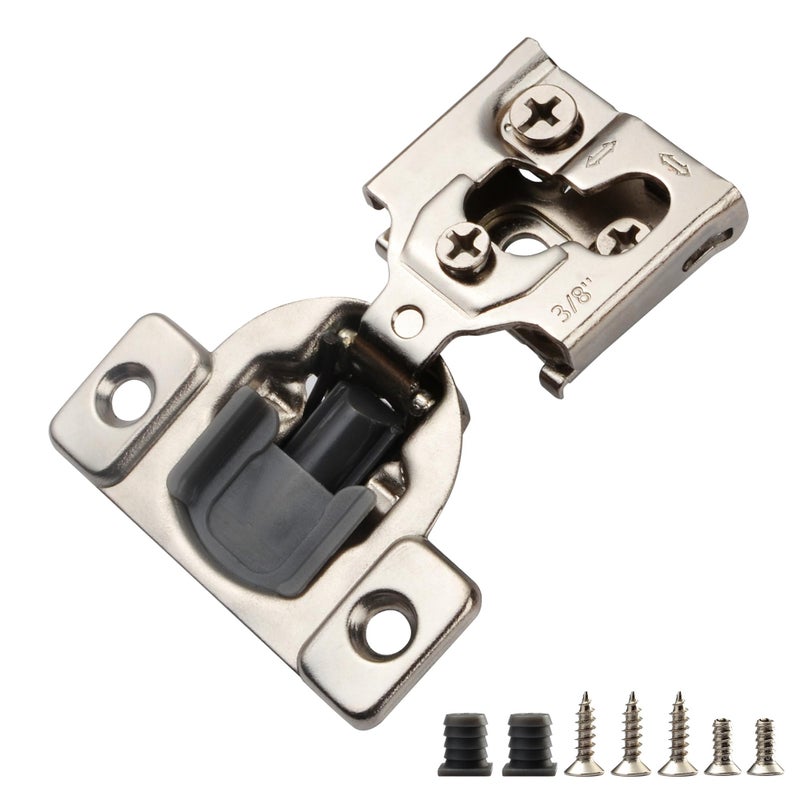 Stianc 50 Pack 3/8"" Overlay 3D Soft Close Hinges For Face Frame Kitchen Cabinet, 3 Way Adjustability, Quiet Self Closing Door, 105 Degree - Image 1