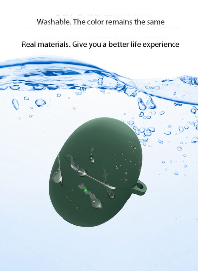 Compatible with Huawei FreeBuds 5 Case Shockproof Silicone Cover Solid Color Earphone Protective Box Skin Full Cover Accessories Green - Image 2