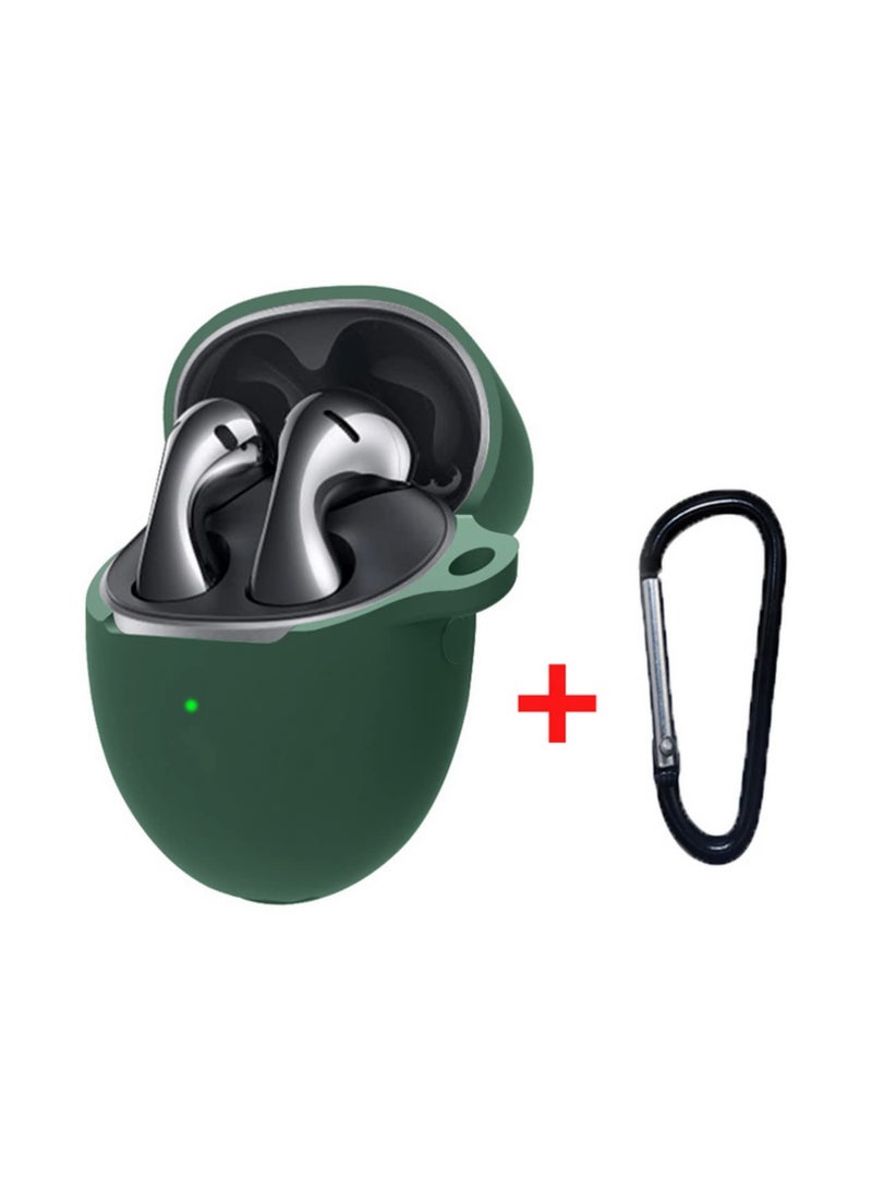 Compatible with Huawei FreeBuds 5 Case Shockproof Silicone Cover Solid Color Earphone Protective Box Skin Full Cover Accessories Green - Image 5