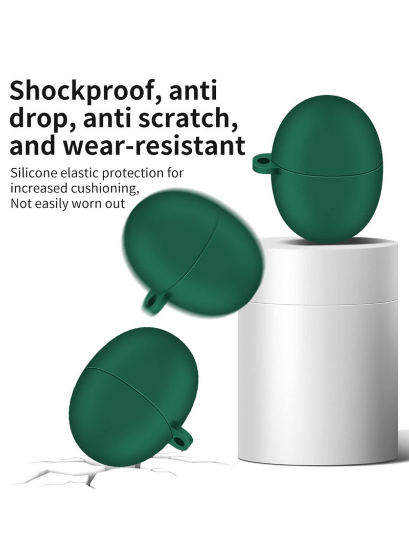 Compatible with Huawei FreeBuds 5 Case Shockproof Silicone Cover Solid Color Earphone Protective Box Skin Full Cover Accessories Green - Image 4