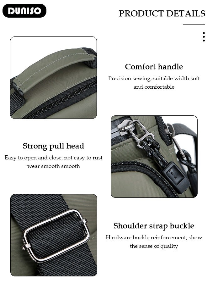 DUNISO Sling Crossbody Bag for Men, Small Shoulder Backpack with Side Cup Bag,Multi-Purpose Lightweight Durable Waterproof Messenger Bag, Sling Bag, Chest Bags Casual Daypack for Business Travel Cycling - Image 3