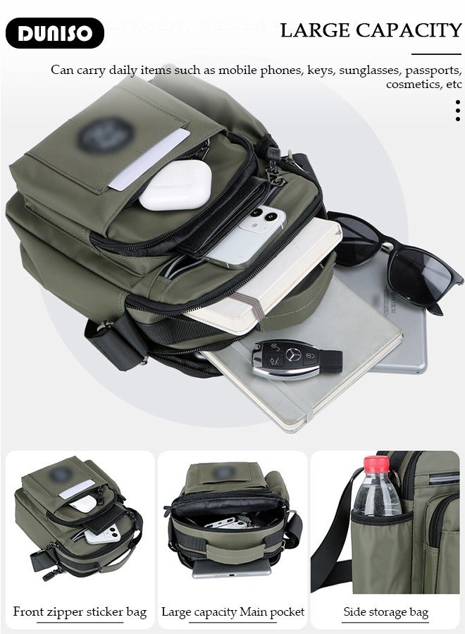 DUNISO Sling Crossbody Bag for Men, Small Shoulder Backpack with Side Cup Bag,Multi-Purpose Lightweight Durable Waterproof Messenger Bag, Sling Bag, Chest Bags Casual Daypack for Business Travel Cycling - Image 4