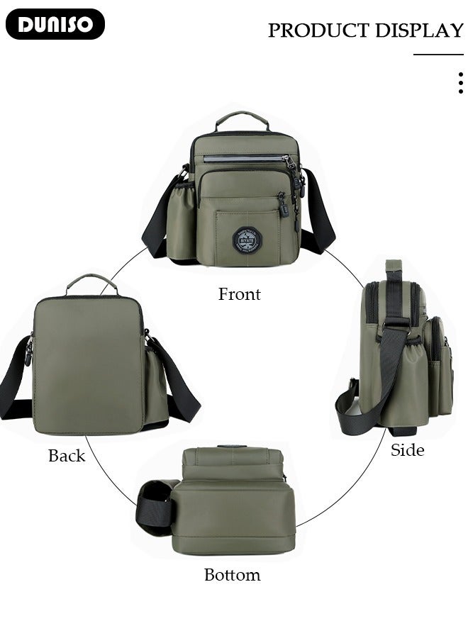 DUNISO Sling Crossbody Bag for Men, Small Shoulder Backpack with Side Cup Bag,Multi-Purpose Lightweight Durable Waterproof Messenger Bag, Sling Bag, Chest Bags Casual Daypack for Business Travel Cycling - Image 5