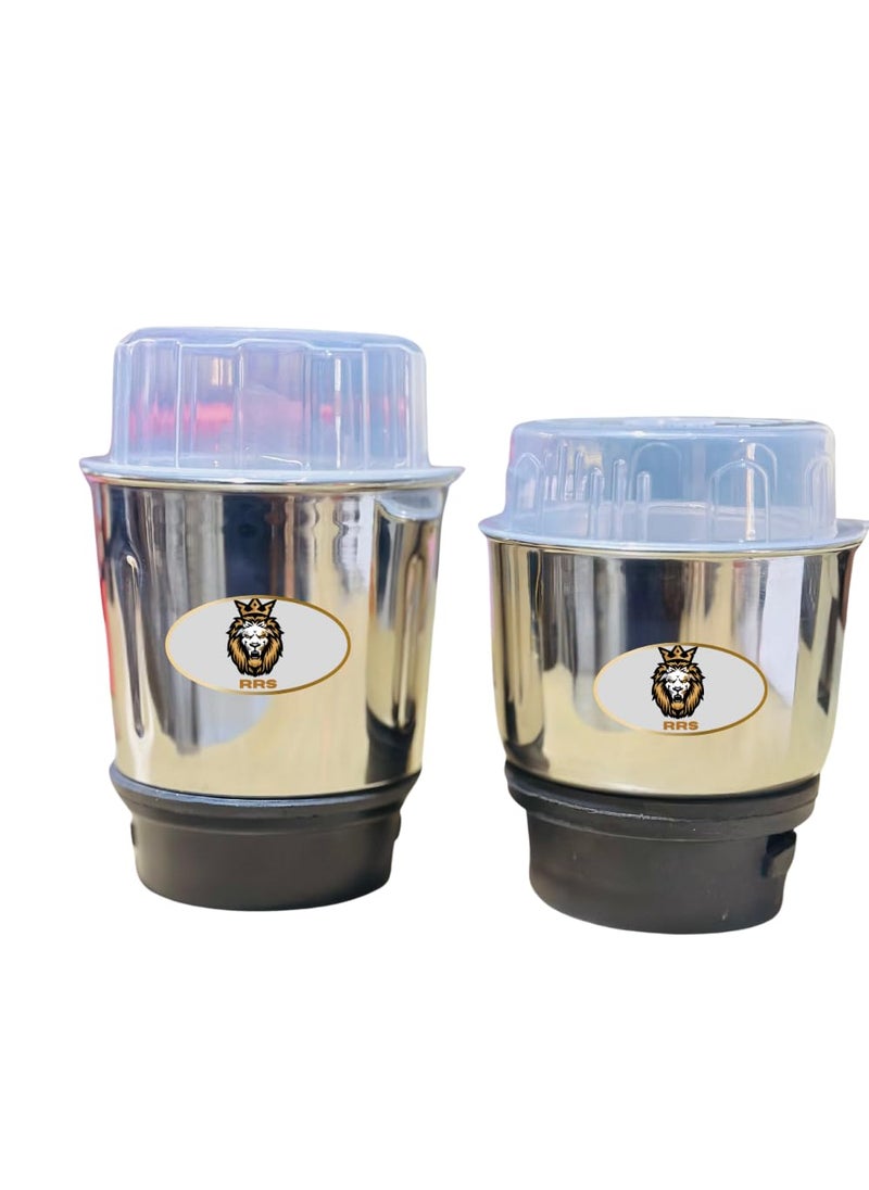 Generic RRS Combo Chutney Jar Mixer Jar 250 Ml 400 Ml Suitable For All Local Branded Mixer Which Comes With 2 Lock 4 Teeth Coupler  - Image 1