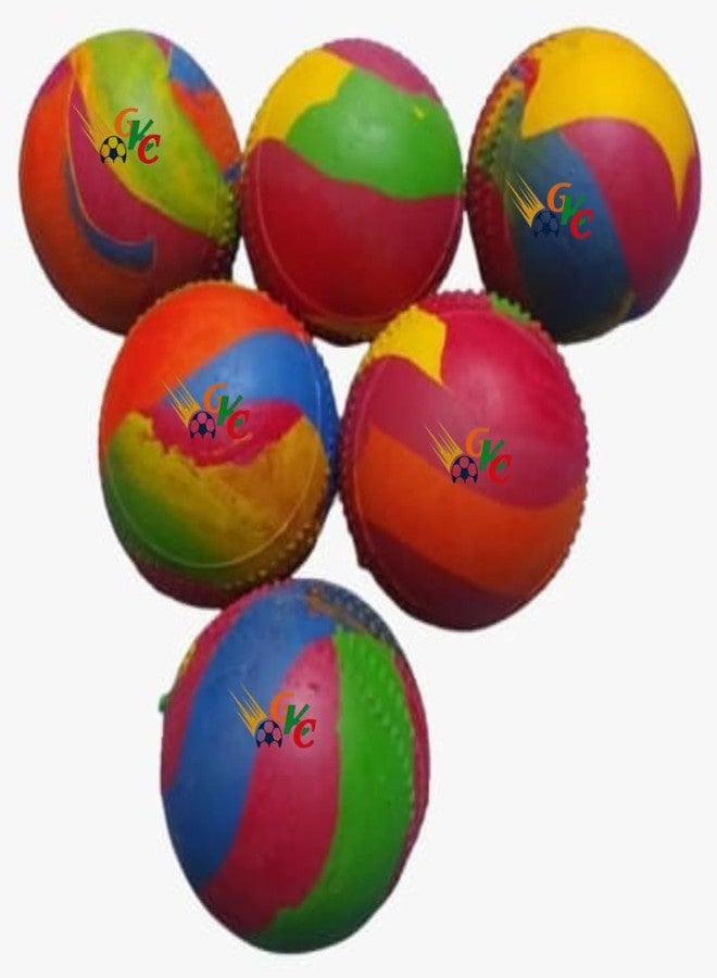 GKC Rubber Balls Multicolour(Pack of 6)| Cricket Balls | Colourful Balls MULTIBALLP6