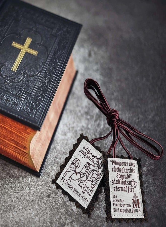 TALPGOD Scapulars Catholic,3 Pack Bulk Brown Scapular Of Our Lady Of Mount Carmel,Escapularios Catolicos Scapular Catholic Necklaces Gift For First Holy Communion and Confirmation Mexican Folk Art Decoration - Image 5