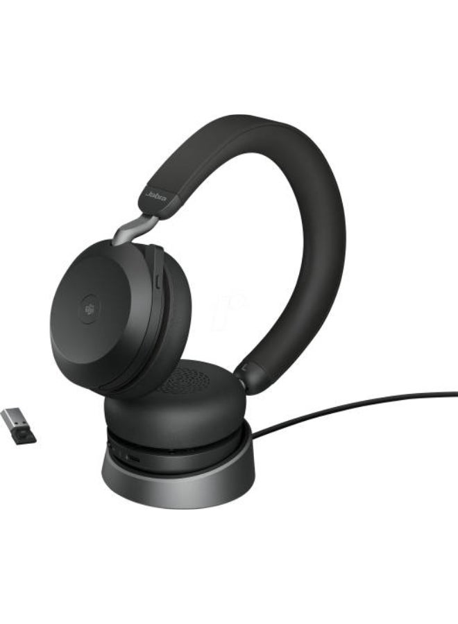 Jabra Evolve2 75 Stereo MS (USBA) Bluetooth Stand Black - Image 1
