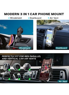 HM2A Car Phone Holder Stand for Dashboard Windshield Air Vent Car Mount for iPhone 14 Pro Max Plus Samsung most Phones  - Image 2