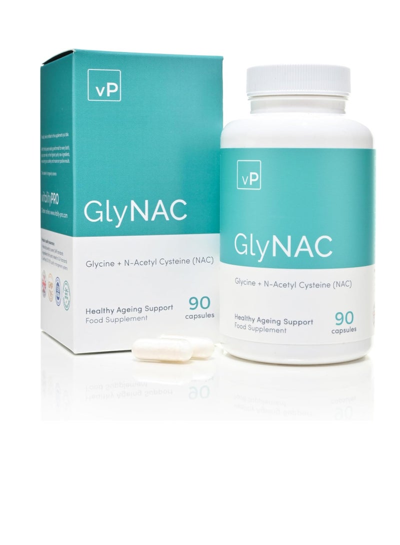 Vitality Pro GlyNAC, Glycine & NAC Supplement, 90 Capsules - 350mg N Acetyl Cysteine & 350mg Glycine Supplement for Metabolism & Immune Support - Vegan Dietary Supplements for Men & Women by Vitality PRO - Image 1