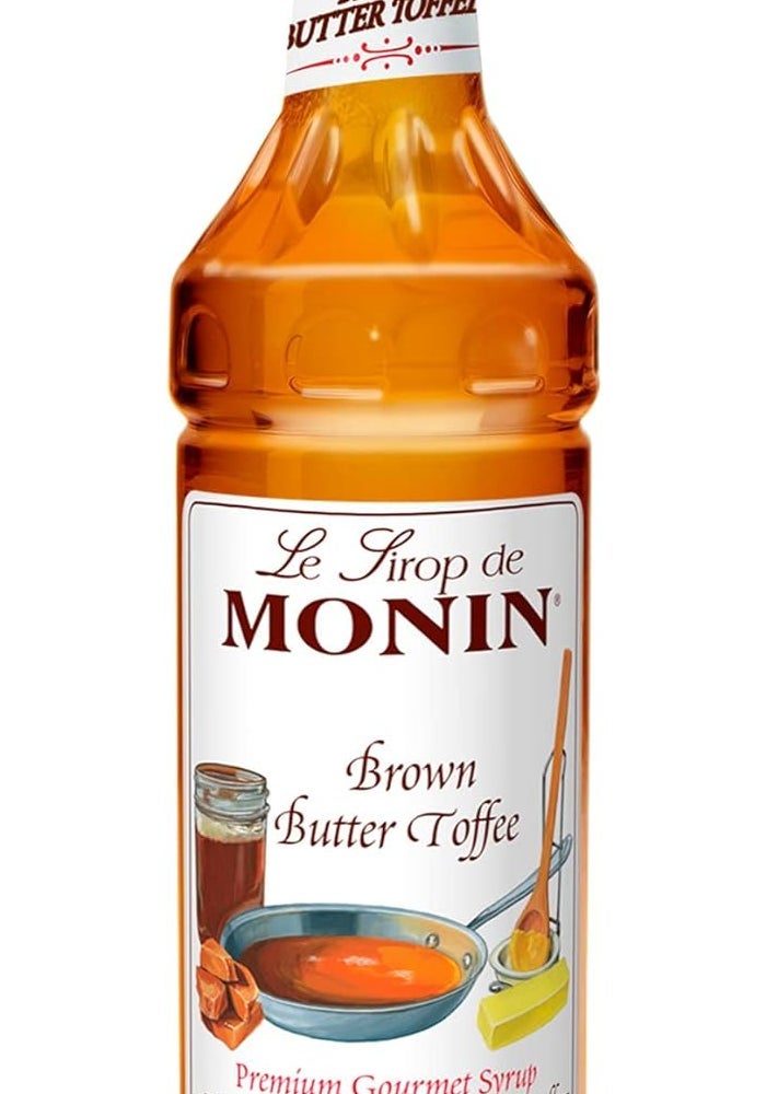 Monin Brown Butter Caramel Syrup - Premium Gourmet Syrup for Coffee, Milkshakes & Cocktails (1 Liter) - Image 1