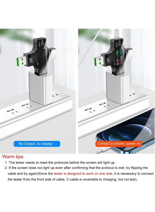 Eversame - USB C Power Meter Testers   2 in 1 Type C USB Tester Color Screen LCD Digital Multimeter USB C Voltage Current Voltmeter Amp Volt Ammeter Detector USB Cable Charger Indicator DC3.6-30V 0-5.1A - Image 1