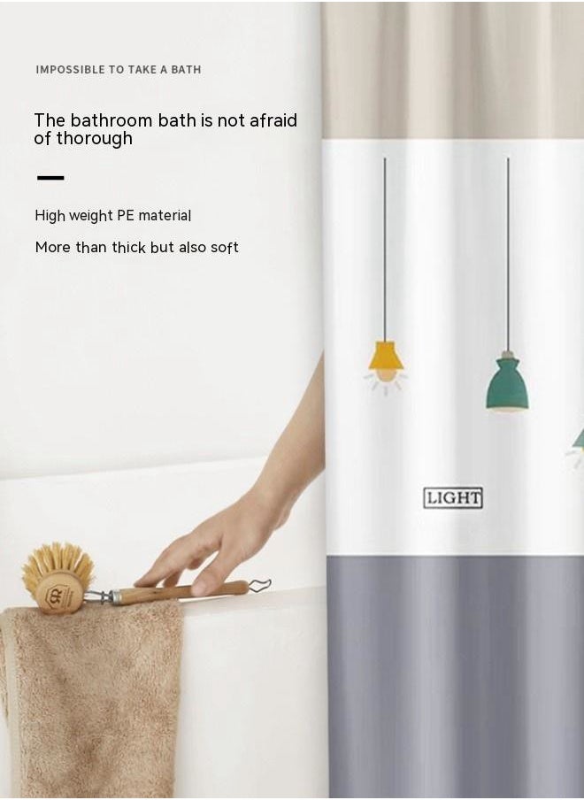 WAOKN - Bathroom Shower Curtain Premium PEVA, Waterproof Plastic Shower Curtain for Bathroom Clearance, Non toxic and Mildew resistant Shower Curtain, 180×200cm , Soft Drape Washable Shower Curtain - Image 1