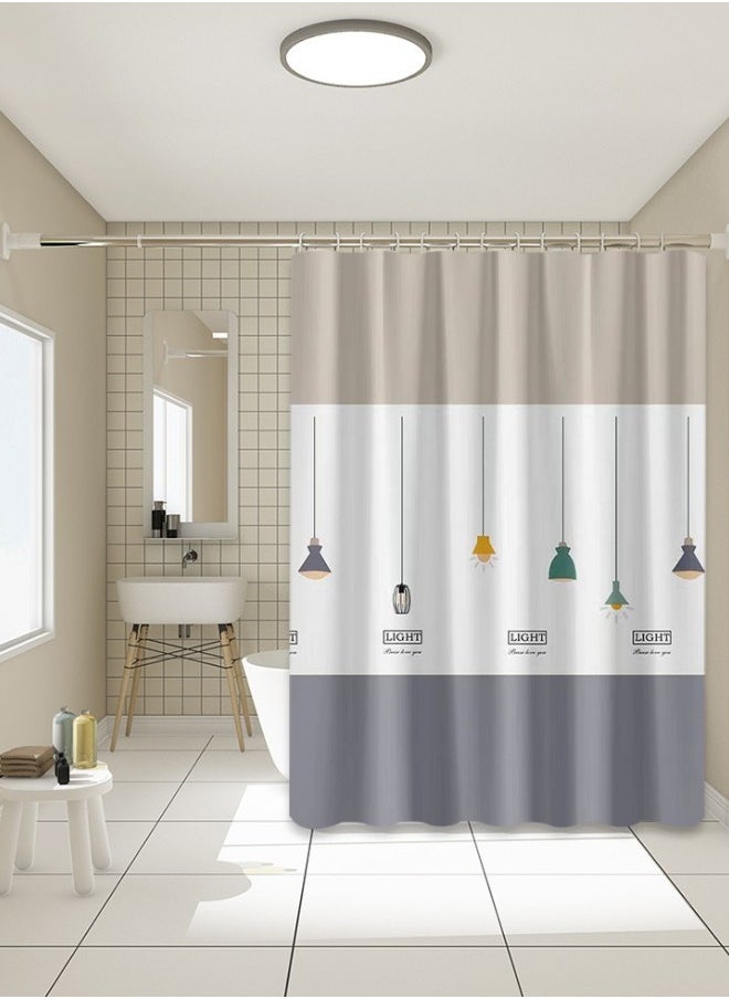 WAOKN - Bathroom Shower Curtain Premium PEVA, Waterproof Plastic Shower Curtain for Bathroom Clearance, Non toxic and Mildew resistant Shower Curtain, 180×200cm , Soft Drape Washable Shower Curtain - Image 1
