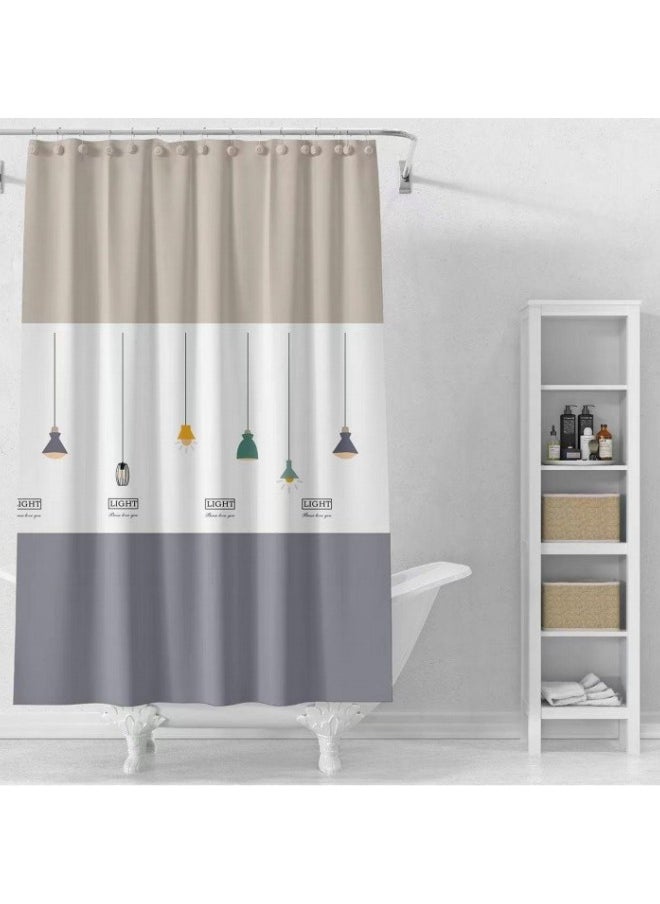 WAOKN - Bathroom Shower Curtain Premium PEVA, Waterproof Plastic Shower Curtain for Bathroom Clearance, Non toxic and Mildew resistant Shower Curtain, 180×200cm , Soft Drape Washable Shower Curtain - Image 1