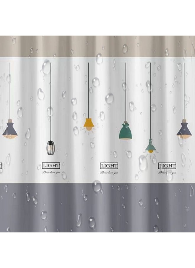 WAOKN - Bathroom Shower Curtain Premium PEVA, Waterproof Plastic Shower Curtain for Bathroom Clearance, Non toxic and Mildew resistant Shower Curtain, 180×200cm , Soft Drape Washable Shower Curtain - Image 1